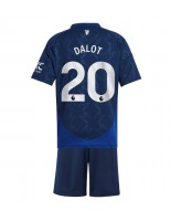 Manchester United Diogo Dalot #20 Venkovní dres pro děti 2024-25 Krátký Rukáv (+ trenýrky)